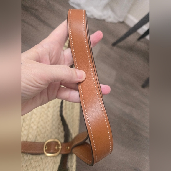 Coach Structured Straw Large Basket Tote Natural/Burnished Amber Cottagecore - Picture 7 of 15